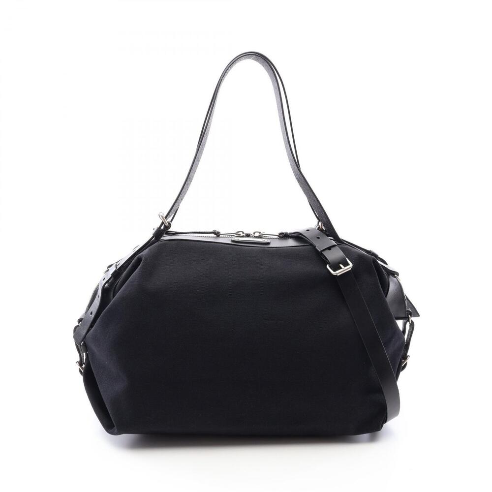 Saint Laurent Paris Convertible Shoulder Bag Canvas Leather Black